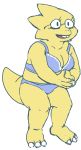  1_girl 1girl alphys alphys_(undertale) anthro anthro_only bikini breasts female female_anthro female_only glasses lizard lizard_girl lizard_tail monster non-mammal_breasts reptile reptile_girl reptile_tail scalie solo solo_anthro solo_female tail undertale undertale_(series) unknown_artist white_background yellow_body yellow_skin 
