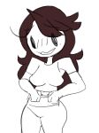 1girl ass blush breasts flashing gif jaiden_animations pink_nipples small_breasts smelling topless 
