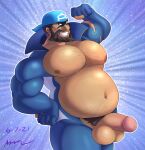  archie_pokemon bara flexing inflation looking_at_viewer spandex 