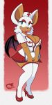  1girl 1girl 2017 anthro bat big_breasts breasts cleavage clothed clothing furry mammal nurse omegasunburst rouge_the_bat sega 