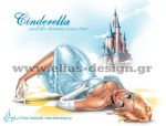  blonde_hair blue_eyes breasts cinderella clothed disney dress glass_slipper gloves high_heels princess_cinderella 