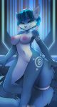  1girl 1girl 2017 anthro areola blue_hair breasts canine fox furry hair high_res krystal looking_at_viewer mammal markings navel nintendo nude pussy star_fox video_games zero-sum 