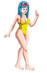  big_breasts breasts cleavage dragon_ball dragon_ball_z female maron one-piece_swimsuit solo swimsuit tyller16 tyller16_(artist) 