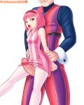 1boy 1girl arm_grab big_penis breasts female lazytown male male/female no_panties penis pussy pussy_juice reit robbie_rotten small_breasts smile stephanie_meanswell thigh_sex 