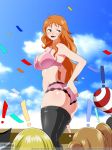  ass big_ass big_breasts breasts cleavage edjim female large_breasts lingerie long_hair looking_back nami one_piece orange_hair partially_clothed 