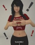  1girl breasts clothes dreamerofexistence glasses hair 