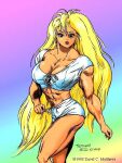 1girl beautiful_muscle_girl_tetsuko_(webcomic_series) blonde_hair clothes dcmatthews muscular tetsuko_breckenridge