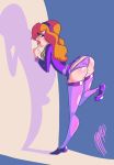  ass bent_over clothed daphne_blake dress dress_lift hairband panties red_hair scooby-doo stockings 