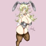  1girl big_breasts blonde_hair blue_eyes bunny_ears bunny_girl bunny_tail bunnysuit choker corset dilane93 earrings female_only long_hair looking_at_viewer mario_(series) rosalina stockings super_mario_bros. thick_thighs 