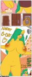  1girl 2017 anthro areola beauty_mark big_breasts breasts cake comic daughter door english_text equine eyewear fan_character food furry glasses green_hair hair horse mama_mango_(character) mammal mango_(character) milf mother_&amp;_daughter my_little_pony nipples nude parent pony pussy shower spunkubus text 