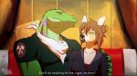 1_female 1_male 1boy 1girl 2_anthros alligator_boy anthro bottomless brooke_(luvbites) brown_hair clothed dazed deer_girl dialogue duo english_text erection extremely_large_filesize fangs female femsub furry gif happy_trance hugging hypnotic_eyes kaa_eyes large_filesize lizard_boy luvbites male/female maledom nose_ring panties penis pussy pussy_juice screenshot short_hair sitting sitting_on_lap smile spread_legs spread_pussy stockings tagme text underwear vincent_(luvbites)