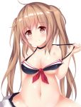  :) bra character_request cleavage cute looking_at_viewer ribbon series_request smile tease 