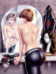  anastasia_cisarovna ass baroness baroness_(g.i._joe) big_breasts breasts brush cobra_(g.i._joe) color color_edit disguise edit g.i._joe glasses gloves lady_jaye leather_suit lipstick looking_at_mirror mirror red_lipstick rodel_martin topless tracywong wig 
