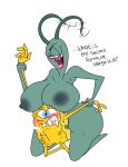 1boy 1girl femdom genderswap nude plankton sheldon_j._plankton spongebob spongebob_squarepants text thick