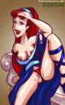 breasts cassandra_(hercules) disney esenkas hercules panties partially_clothed pussy_visible_through_clothes topless