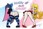 animated ass butt english_text female_only gif inviting long_hair no_panties panty_&amp;_stocking_with_garterbelt panty_(psg) panty_anarchy presenting presenting_hindquarters pussy sister sisters stocking_(psg) stocking_anarchy text upskirt vagina zedrin