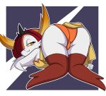1girl all_fours artist_name ass dankodeadzone female_only hair_over_one_eye hekapoo hentai-foundry looking_back orange_panties panties signature smile star_vs_the_forces_of_evil