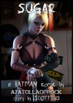  3d ayatollaofrock batman_(series) blonde_hair cleavage dc dc_comics harley_quinn leather pigtails superhero 