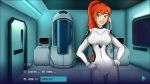  1girl clothed female female_only game games gaming redhead smile space space_costume spaceship taifun_riders 