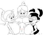  2017 ^_^ anonymous big_breasts blush braces breast_press breast_smother breasts_press crossover godalmite gravity_falls half-closed_eyes luan_loud mabel_pines monochrome signature smile the_fairly_oddparents the_loud_house tootie 