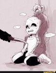 animated_skeleton anonymous bondage bound bound_wrists crying fear ifunny knife male monster powaro02 sans sans_(undertale) scared sitting skeleton text text_bubble tied_hands tied_up undead undertale undertale_(series) unseen_character