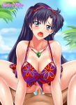 1boy 1girl beach bishoujo_senshi_sailor_moon blush breasts brunette female girl_on_top hino_rei long_hair male male/female mostly_nude outdoor outdoor_sex outside pov rei_hino sailor_mars sailor_moon sailormoonpixxx sex solo_focus swimsuit swimsuit_aside vaginal vaginal_sex