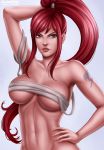  artist_name erza_scarlet fairy_tail flowerxl hand_behind_head hand_on_hip hentai-foundry upper_body 