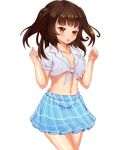  1_girl 1girl blue_skirt cleavage cute hentami png skirt solo transparent_background 