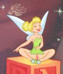 1girl disney disney_fairies fairy peter_pan pointing pussy sitting tinker_bell
