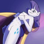  1girl anthro blush breasts breathing equine friendship_is_magic furry gif hand_on_breast horn mammal my_little_pony pussy rarity unicorn zeplich 