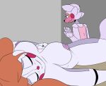  1girl animatronic blush breasts circus_baby comic female_only five_nights_at_freddy&#039;s five_nights_at_freddy&#039;s:_sister_location funtime_foxy_(fnaf) jailbait_knight nipples sister_location sleeping smile 