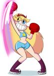 big_breasts boxer boxing boxing_gloves breasts deviantart disney female grimphantom looking_up smile solo sportswear star_butterfly star_vs_the_forces_of_evil training uppercut
