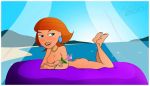  ann_possible ass breasts flower kim_possible nipples nude on_stomach thighs 