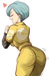 1girl 1girl 1girl anime_milf ass ass back_view blue_hair bulma_brief clothed_female dat_ass dragon_ball dragon_ball_super dragon_ball_super:_super_hero female_focus female_only mature mature_female milf rakeemspoon short_hair smile solo_female solo_focus tagme