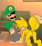  ass canine feet fox human interspecies luigi male/male mario_bros miles_&quot;tails&quot;_prower mobian_(species) nintendo oral sega suck super_mario_bros. tails video_games yaoi 