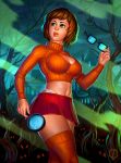 2017 breasts cleavage_cutout juligan juliofernandezart miniskirt scooby-doo skirt solo stockings thong velma_dinkley whale_tail