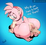  amy_rose anal anal_fingering anthro argento ass big_ass big_breasts breasts dat_ass female fingering furry hedgehog looking_back male nude pussy sega sonic_(series) 