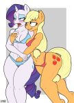  2girls anthro anthrofied applejack big_breasts blush bra breasts cleavage clothed clothing drooling duo earth_pony equine female female/female female_only fingering friendship_is_magic furry hand_in_panties hand_in_underwear high_res horn horse mammal my_little_pony panties pony pussy pussy_juice rarity saliva smile strangerdanger underwear unicorn wet wet_panties yuri 