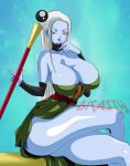 1girl ass big_ass big_breasts breasts cleavage dicasty dicasty1 dragon_ball dragon_ball_super dragon_ball_z female female_only solo solo_female staff tease vados weapon