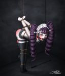  bent_over bondage femsub gag tsinji_(artist) vibrator whip 