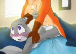  &lt;3 &lt;3_eyes 1girl 2017 ahegao ambiguous_penetration anthro ass bed bedroom blush breasts disney domination duo ear_pull eye_rolling from_behind_(disambiguation) from_behind_position fur furry interspecies judy_hopps lagomorph looking_pleasured lying male male/female mammal morning mrponeswildride nick_wilde nude on_bed on_front open_mouth penetration pinned purple_eyes rabbit sex size_difference tongue wide_eyed zootopia 