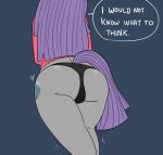  1girl 1girl 2015 anthro ass clothed clothing earth_pony english_text equine friendship_is_magic furry high_res horse mammal maud_pie_(mlp) my_little_pony panties pony somescrub text underwear 