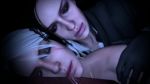  2girls 3d animated black_hair blue_eyes chameleonhops ciri closed_eyes french_kiss green_eyes open_mouth the_witcher tongue tongue_out webm white_hair yennefer yuri 
