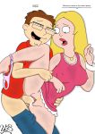 1boy 1girl american_dad blonde_hair clitoris clothed cum cum_in_pussy cum_inside edit francine_smith incest leg_hold lips lipstick mom_son mother&#039;s_duty mother_&amp;_son mother_and_son one_leg_up panties penis pubic_hair pussy standing_up steve_smith tagme underwear vaginal yaroze33_(artist) 