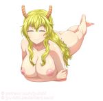  1girl 1girl areola ass barefoot big_breasts breasts feet female_only isaii miss_kobayashi&#039;s_dragon_maid nipples nude quetzalcoatl_(dragon_maid) 