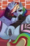 1girl 1girl 2017 anthro anthrofied atane27 black_pussy breasts clothed clothing equine feathered_wings feathers friendship_is_magic furry hair high_res looking_at_viewer mammal multicolored_hair my_little_pony pegasus pussy rainbow_dash_(mlp) rainbow_hair spread_pussy spreading wings 