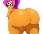  ass big_ass big_breasts breasts female huge_ass looking_at_viewer looking_back mechacross nipples nude shantae shantae_(character) solo 