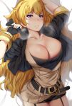  1girl big_breasts blonde_hair breasts cleavage female_only hews_hack long_hair rwby solo_female solo_focus tagme yang_xiao_long 