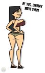&gt;:) asian asian_female big_ass big_breasts black_hair breasts cartoon_network covered_nipples dat_ass deviantart ellissummer evil_smile hand_on_hip hands_on_hips heather_(tdi) hourglass_figure huge_breasts large_breasts looking_back mother-of-trolls navel nipples shorts text thick thick_ass thick_legs thick_thighs total_drama_island watermark