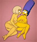  ass blue_hair breasts cheating cheating_wife erect_nipples evilweazel_(artist) fingering forced_nudity forced_yuri lady_gaga lesbian lesbian_sex marge_simpson nude pussy_lips shaved_pussy the_simpsons thighs yellow_skin yuri 